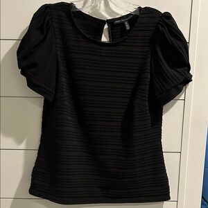 White House Black Market Black Puff Sleeve Blouse